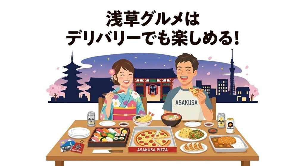 浅草のデリバリーグルメまとめイメージ