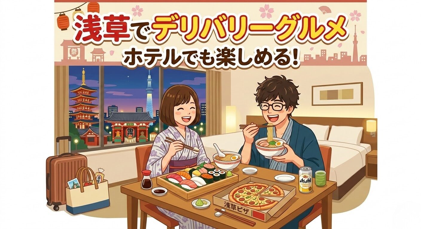 浅草で宅配・デリバリーできる飲食店まとめ｜ホテルでも楽しめるグルメ